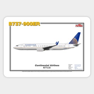 Boeing B737-900ER - Continental Airlines (Art Print) Sticker